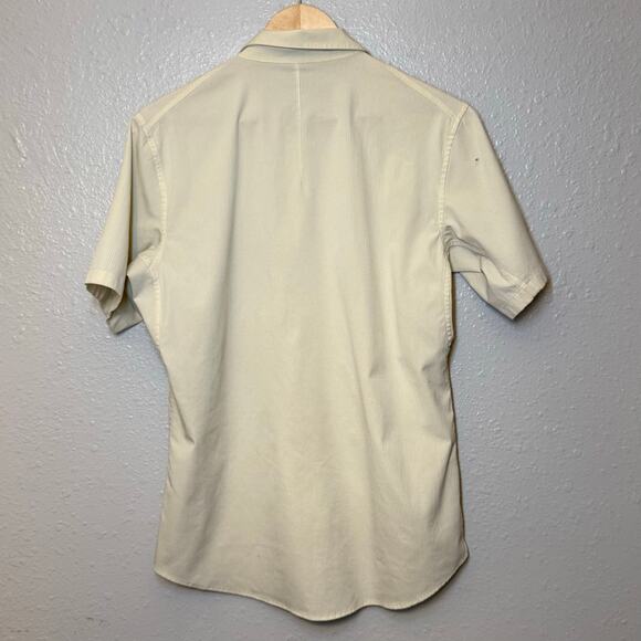 Lululemon Men’s Airing Easy Short Sleeve Shirt Heathered Lemon Chiffon Sz Small - Picture 4 of 10
